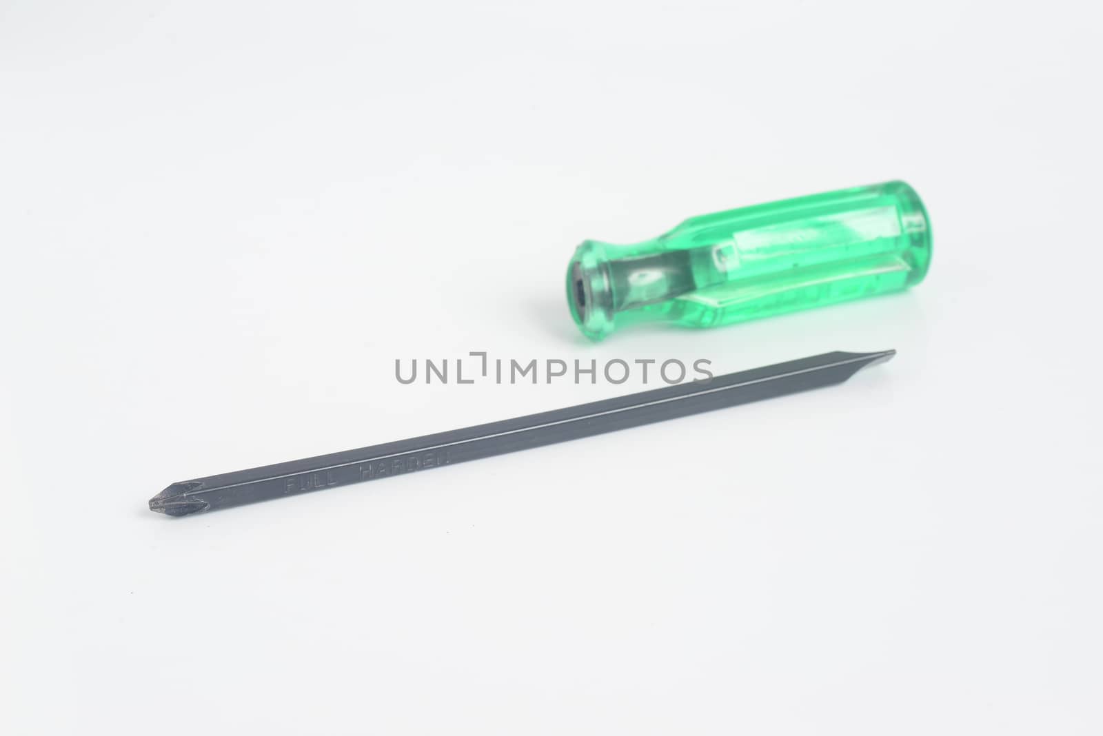 Common screwdriver  and Cross - Reset Head Screwdriver on white background by ideation90