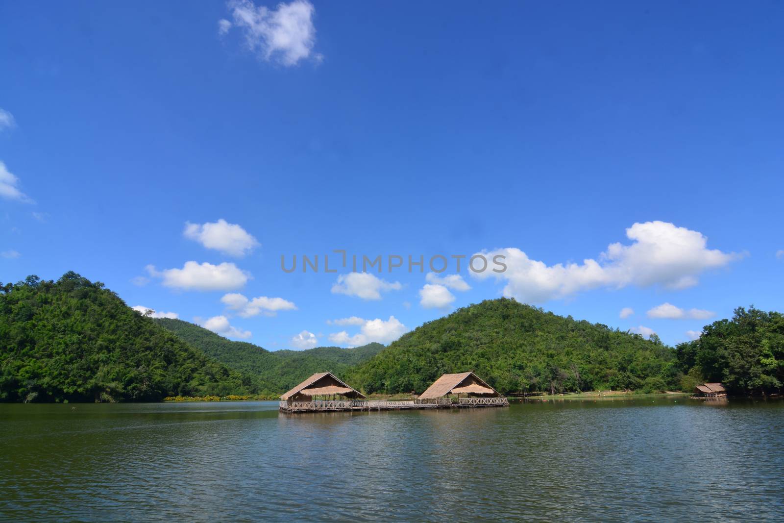 Ang Kep Nam Khao Wong have old traditional house in the lake of khao wong, Suphan Buri Province,Thailand by ideation90