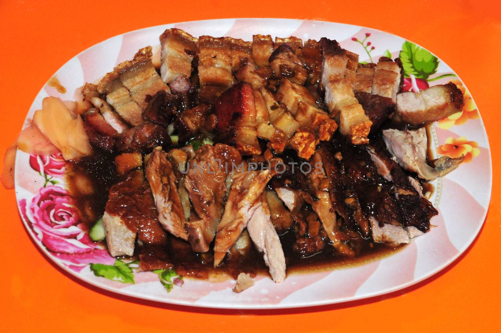 Delicious Honey roast duck and crispy roast pork by ideation90