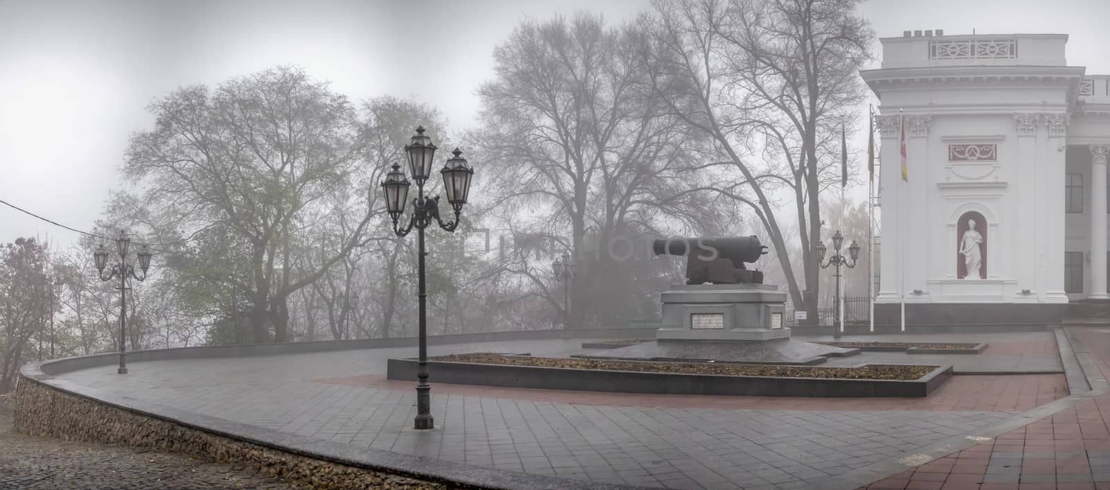 Monument to the cannon on Primorsky Boulevard in Odessa, Ukraine by Multipedia