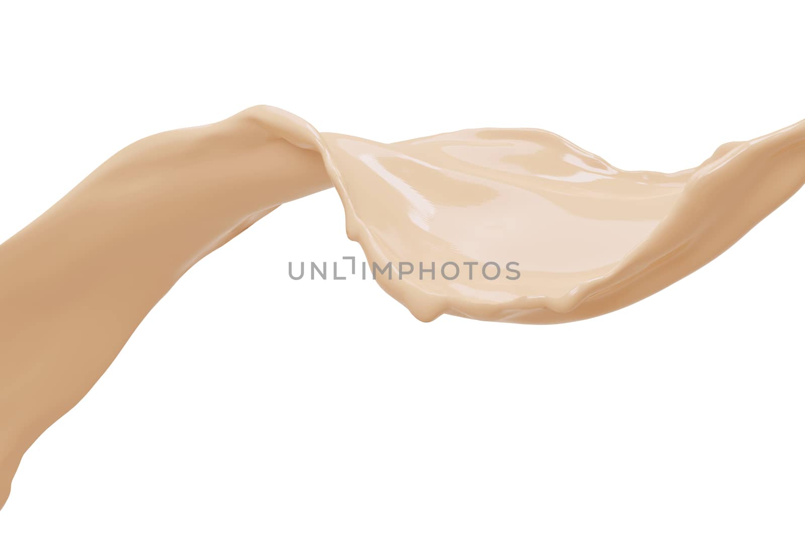 Cream foundation splash isolated on white background 3d render by Myimagine