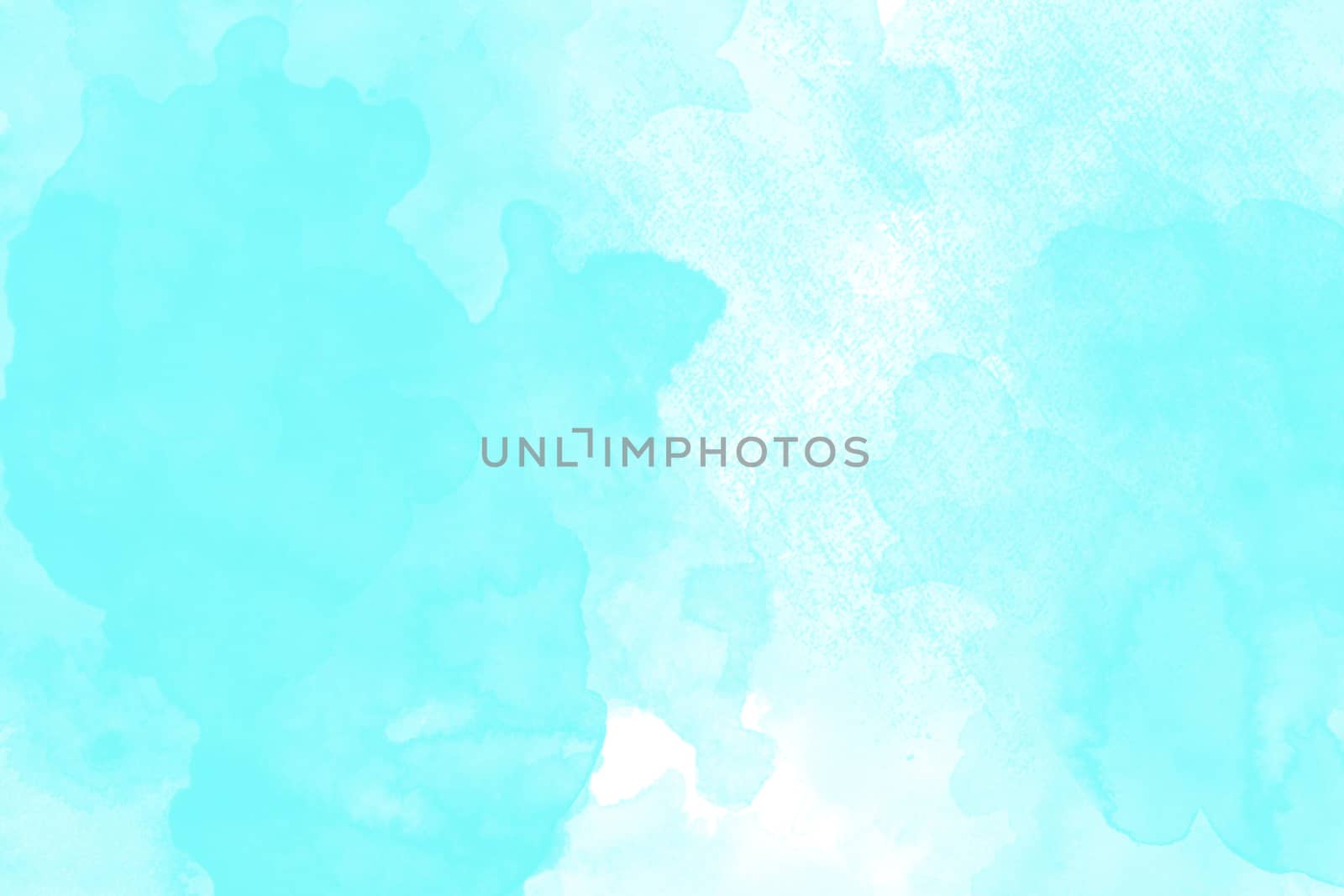 Watercolor texture on paper in sea green color for background, abstract watercolor painting