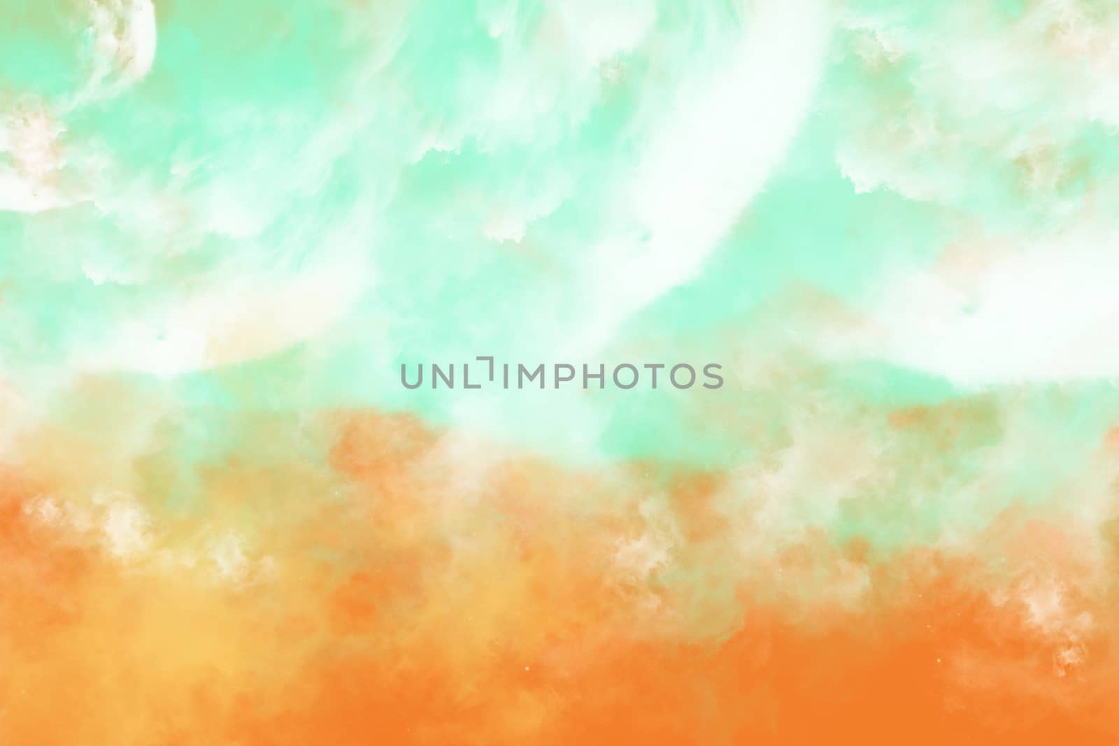 Abstract image of sea and sand beach in aqua menthe color tone for background, digital illustration