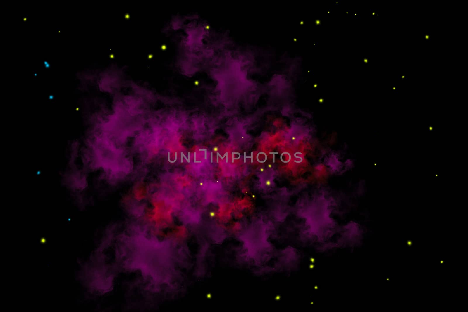 Red nebulas with stars imagination image, deep space illustration