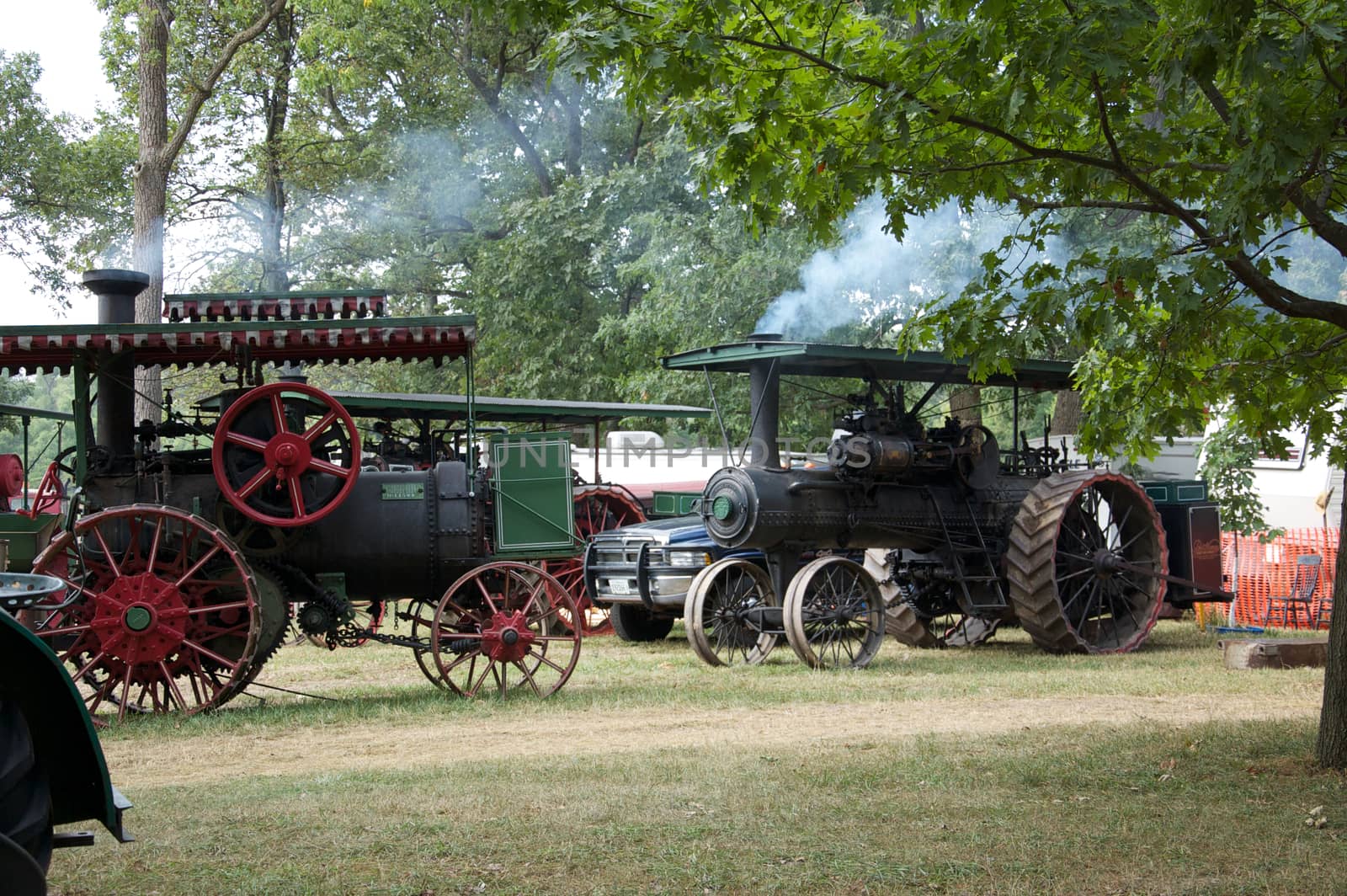 A couple of old steam engines getting ready for the days activities.