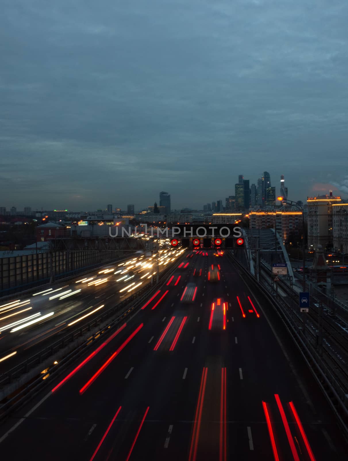 Road traffic on the third ring road in Moscow