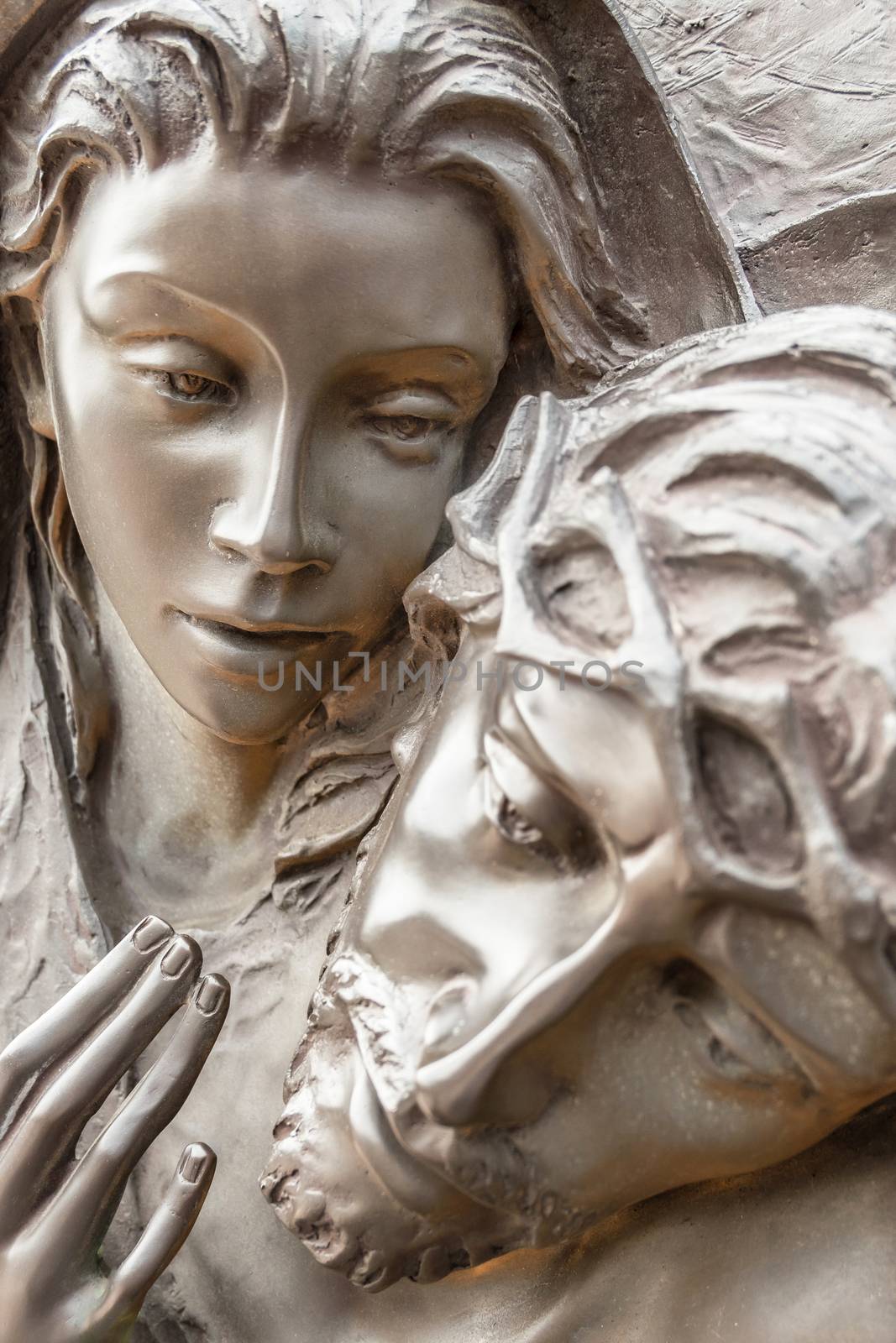 Jesus Christ and Virgin Mary bronze statue by germanopoli