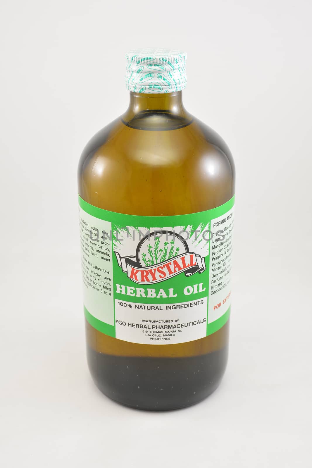 MANILA, PH - SEPT 10 - Krystall herbal oil bottle on September 10, 2020 in Manila, Philippines.