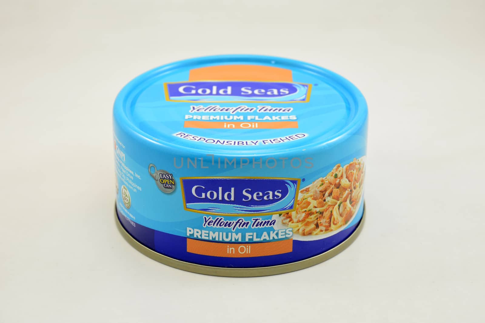 MANILA, PH - SEPT 10 - Gold seas yellowfin tuna premium flakes in oil can on September 10, 2020 in Manila, Philippines.