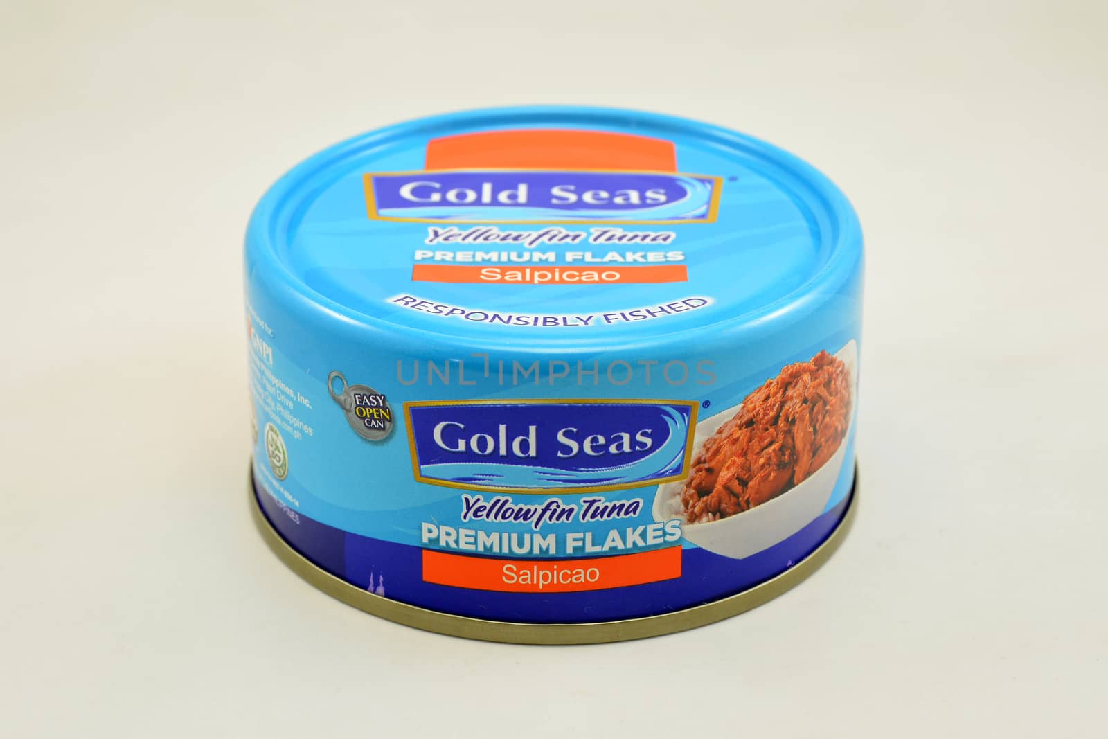 MANILA, PH - SEPT 10 - Gold seas yellowfin tuna premium flakes salpicao can on September 10, 2020 in Manila, Philippines.