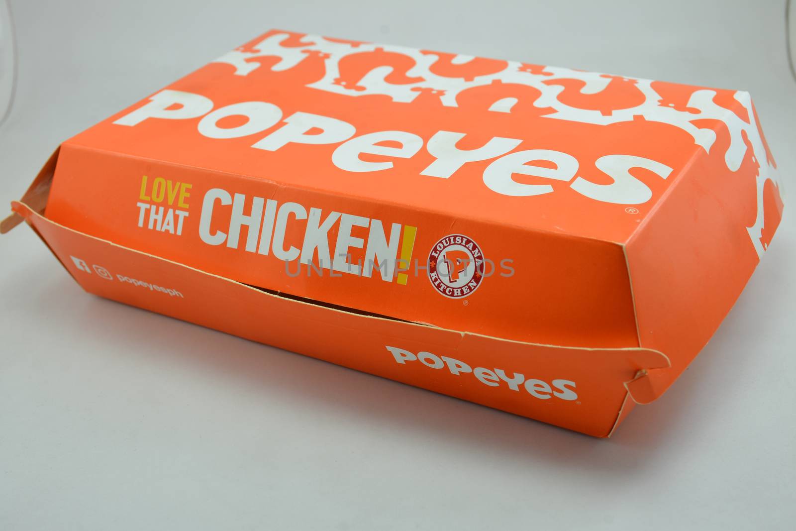 MANILA, PH - SEPT 10 - Popeyes chicken meal box on September 10, 2020 in Manila, Philippines.