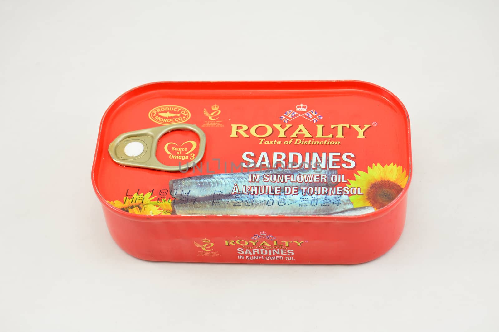 MANILA, PH - SEPT 10 - Royalty sardines in sunflower oil can on September 10, 2020 in Manila, Philippines.