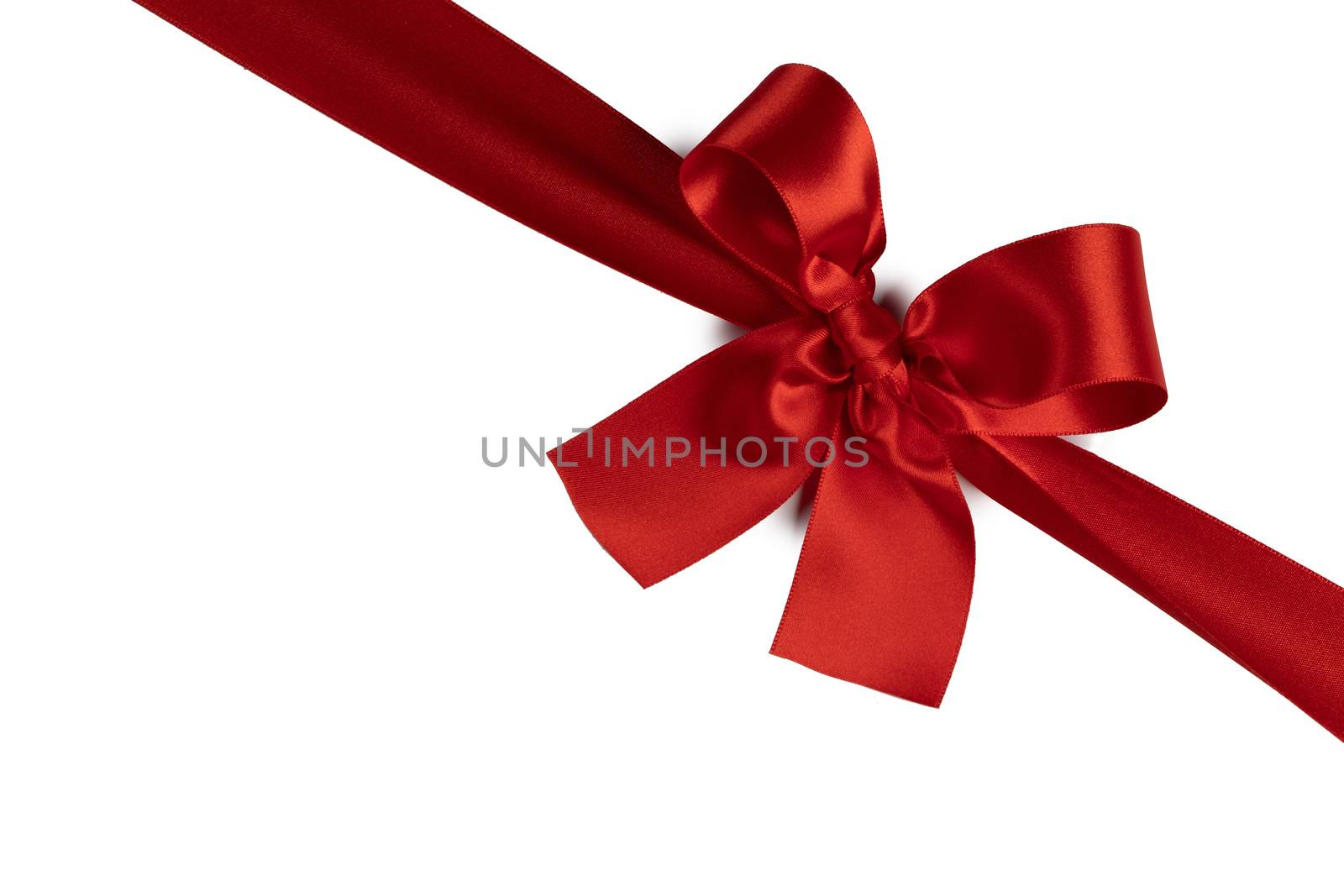 Red gift bow isolated on white background holiday gift concept