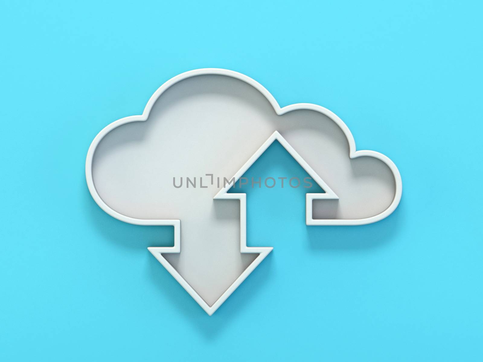 Cloud sign up and down arrows 3D by djmilic