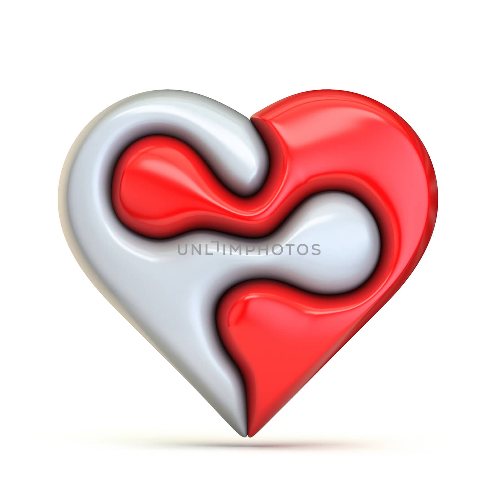 Two pieces puzzle heart 3D by djmilic