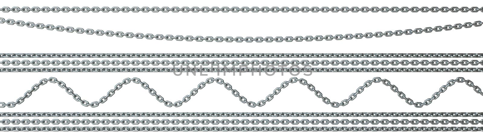Chains decoration 3D render illustration isolated on white background