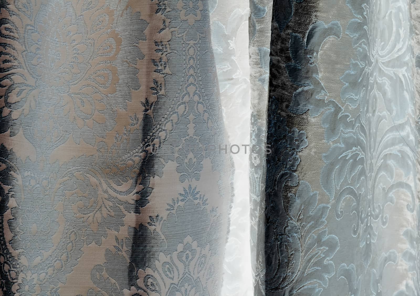 Detailed close up view on samples of cloth and fabrics in differ by MP_foto71