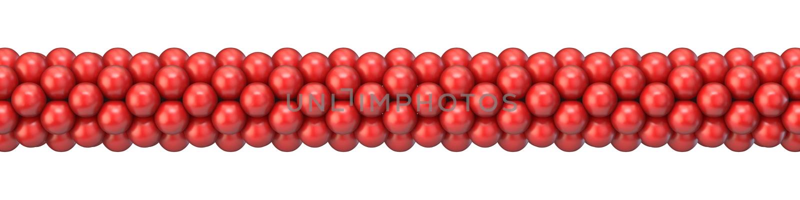 Red balloons decoration 3D render illustration isolated on white background