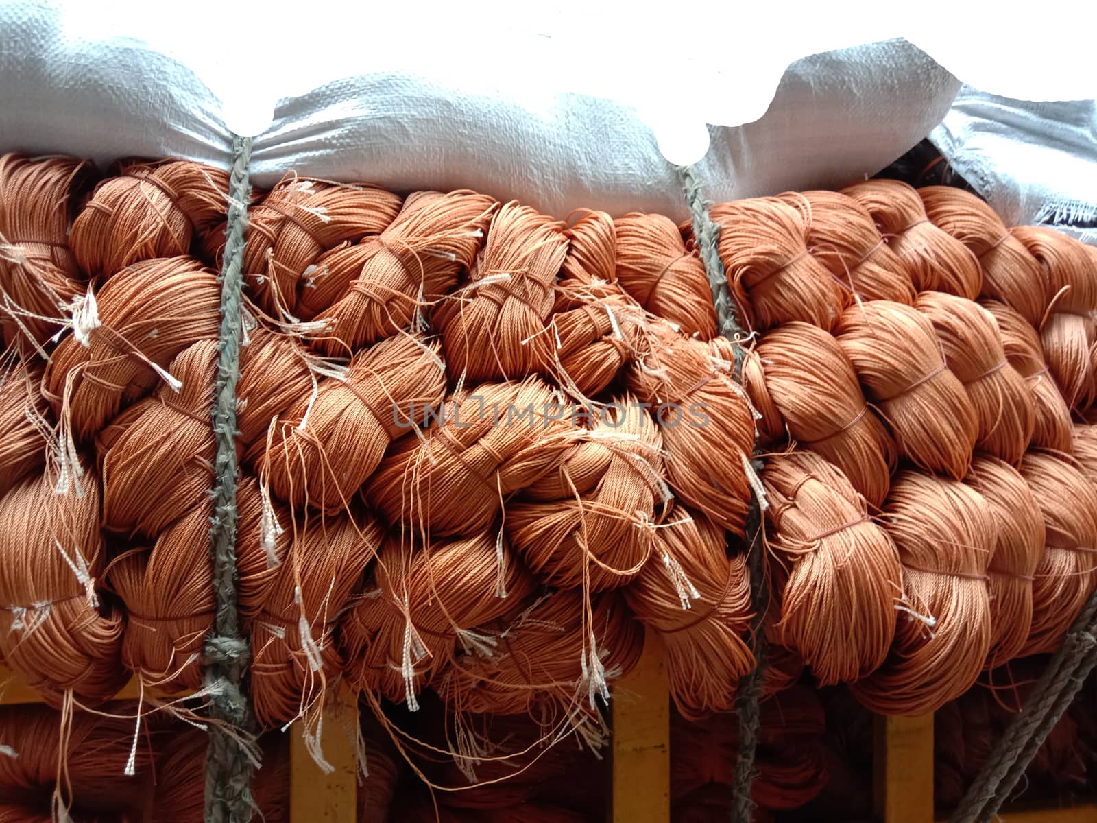 chocolate colored nylon yarn stock on shop