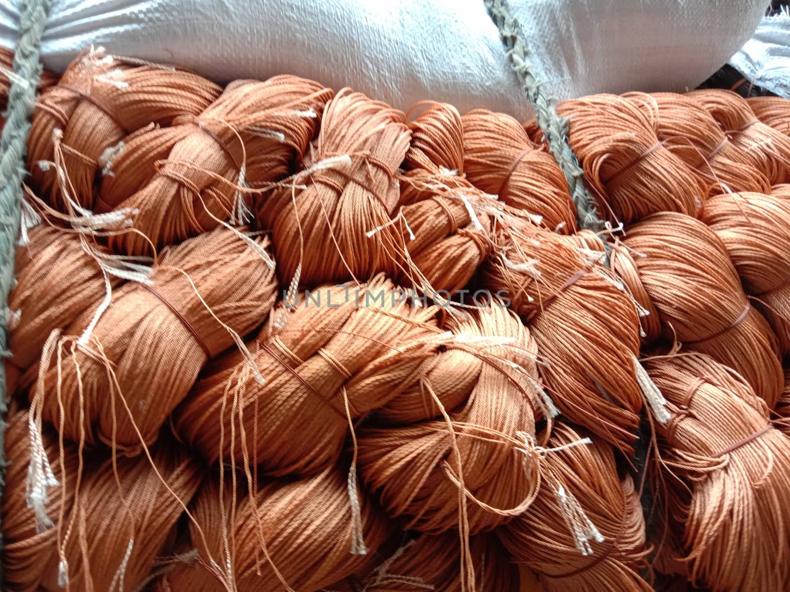 chocolate colored nylon yarn stock on shop