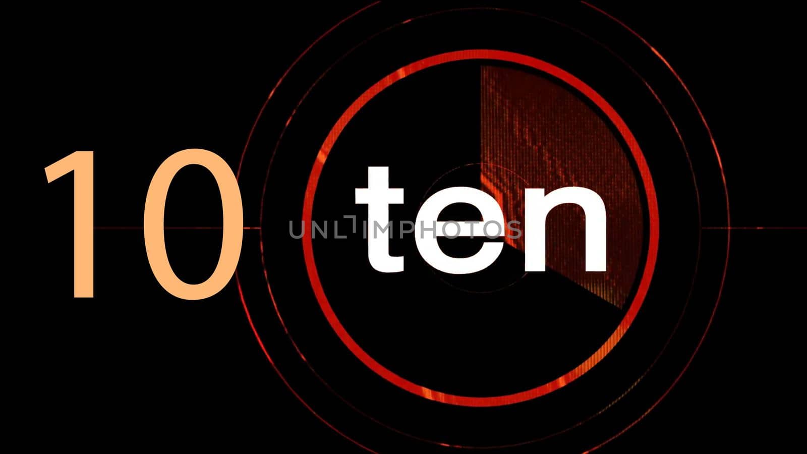 Glitched and blurred view of Number written as digit and in English text. Illustration of typography on black background.