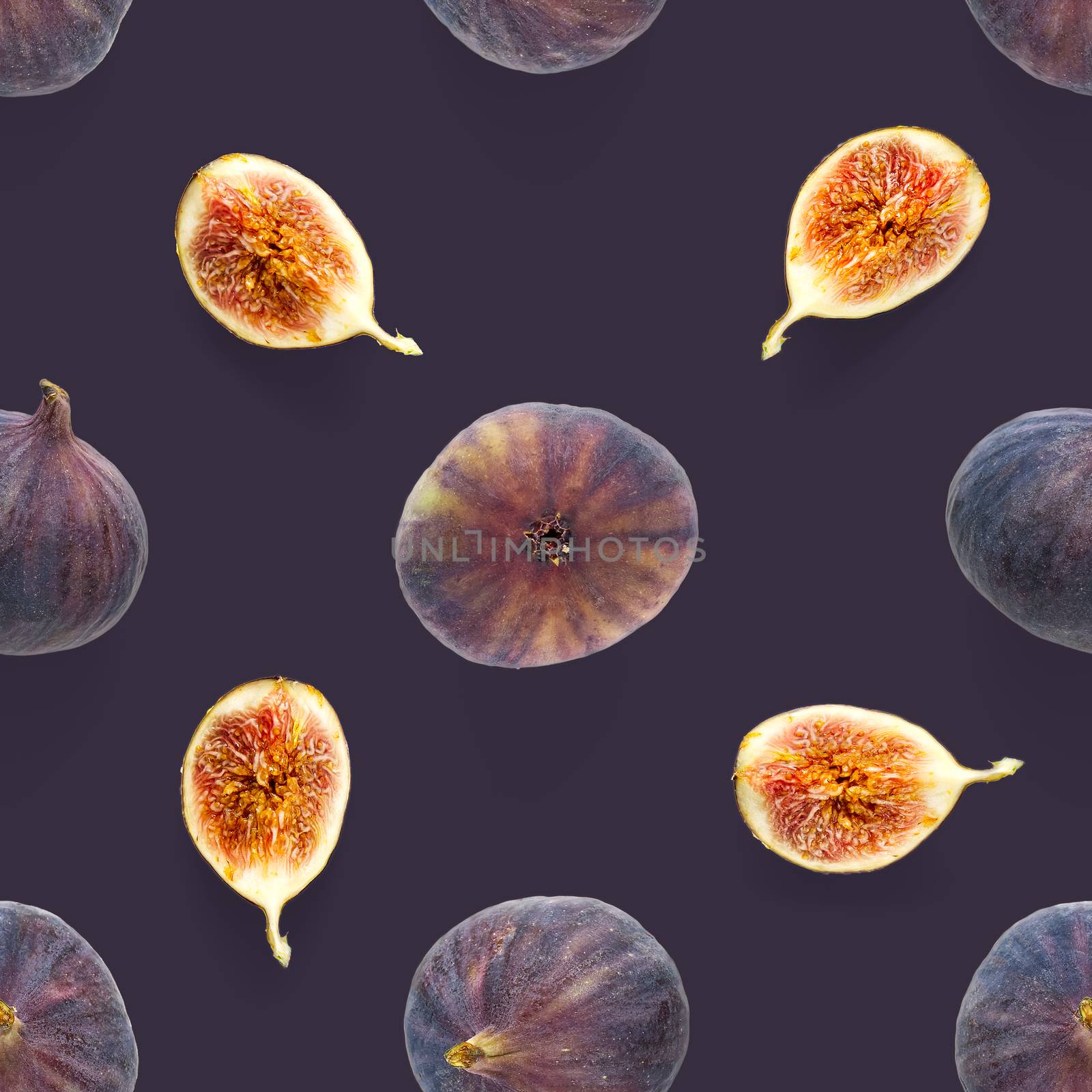 Seamless pattern with ripe figs. Tropical abstract background. Figs on the white background. Seamless pattern for print, textile, wallpapers, design templates.