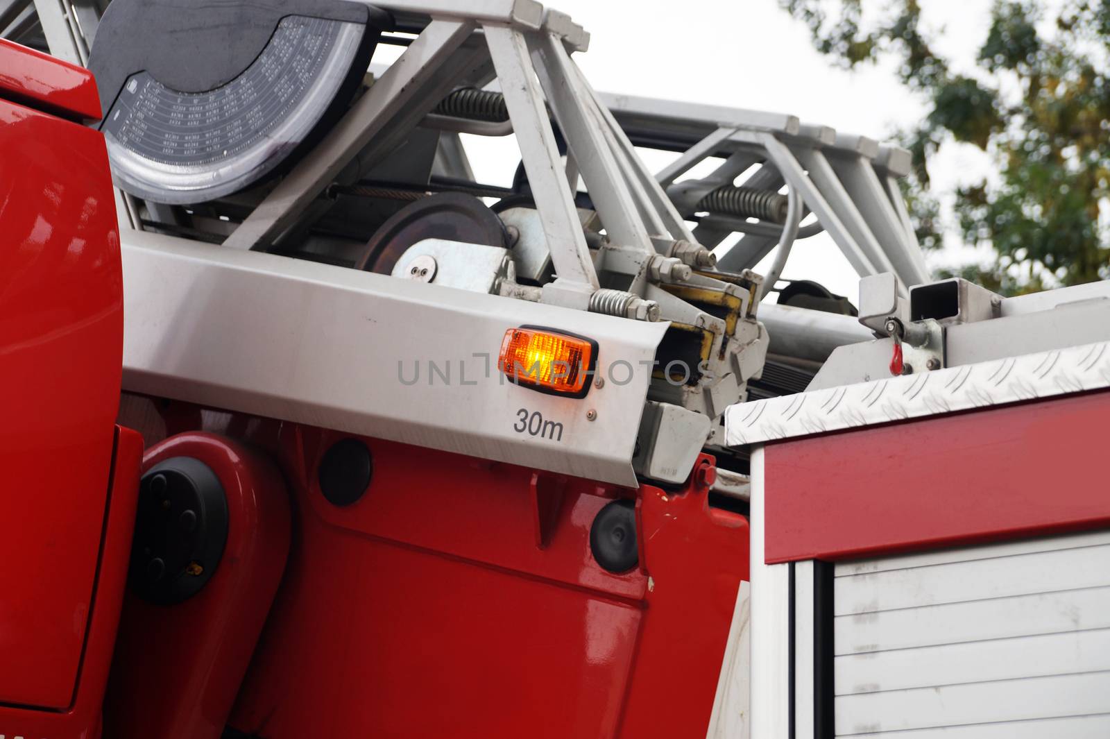 side light on a fire tower close-up