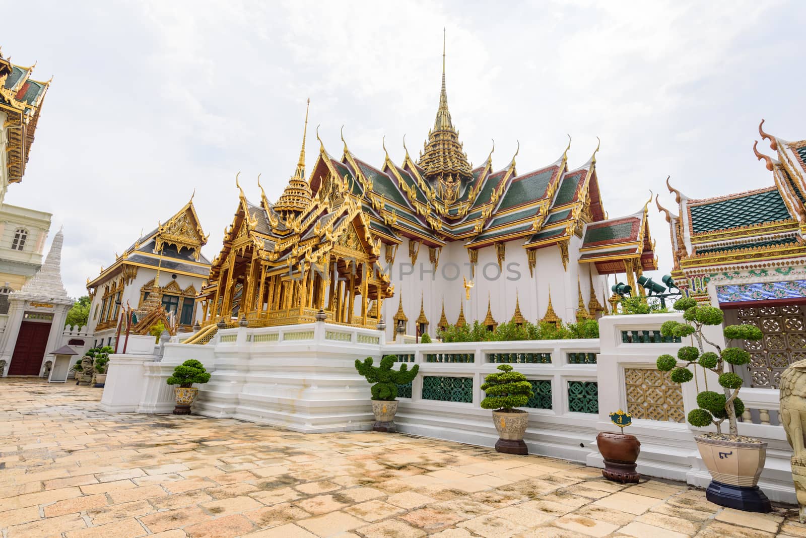 Bangkok, Thailand - 16 September, 2020: Beautiful Thai Grand Palace with sculpture Thai style