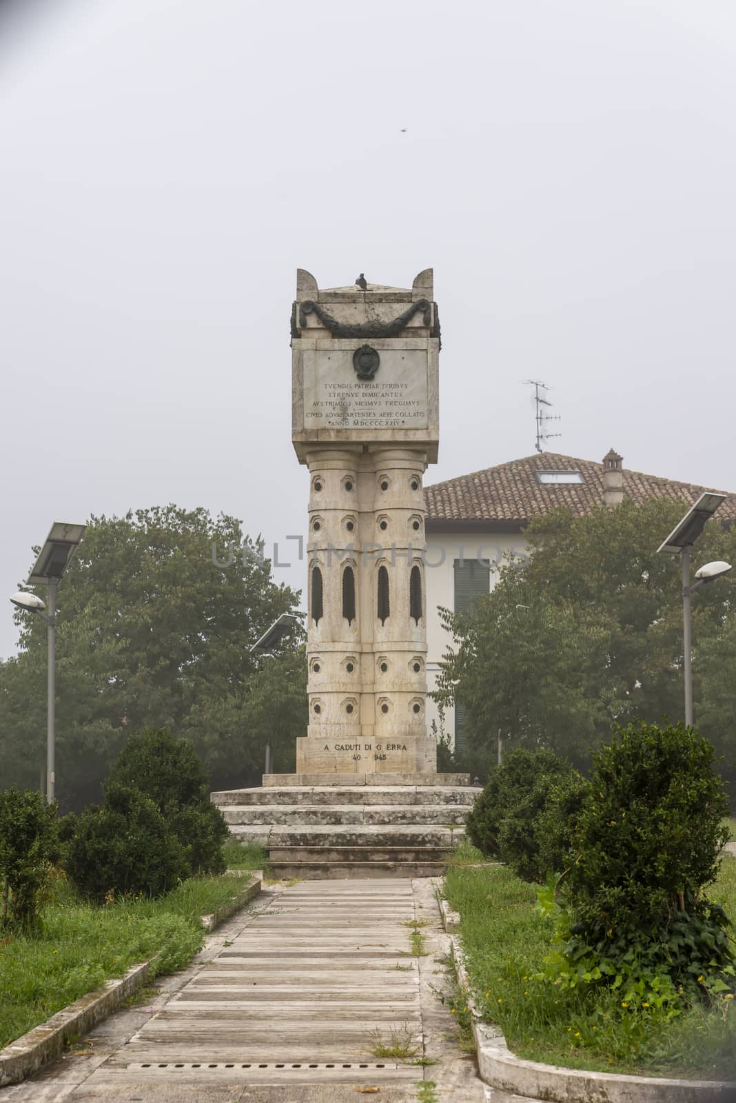 acquasparta,italy september 21 2020:monument to the fallen of the town of Acquasparta
