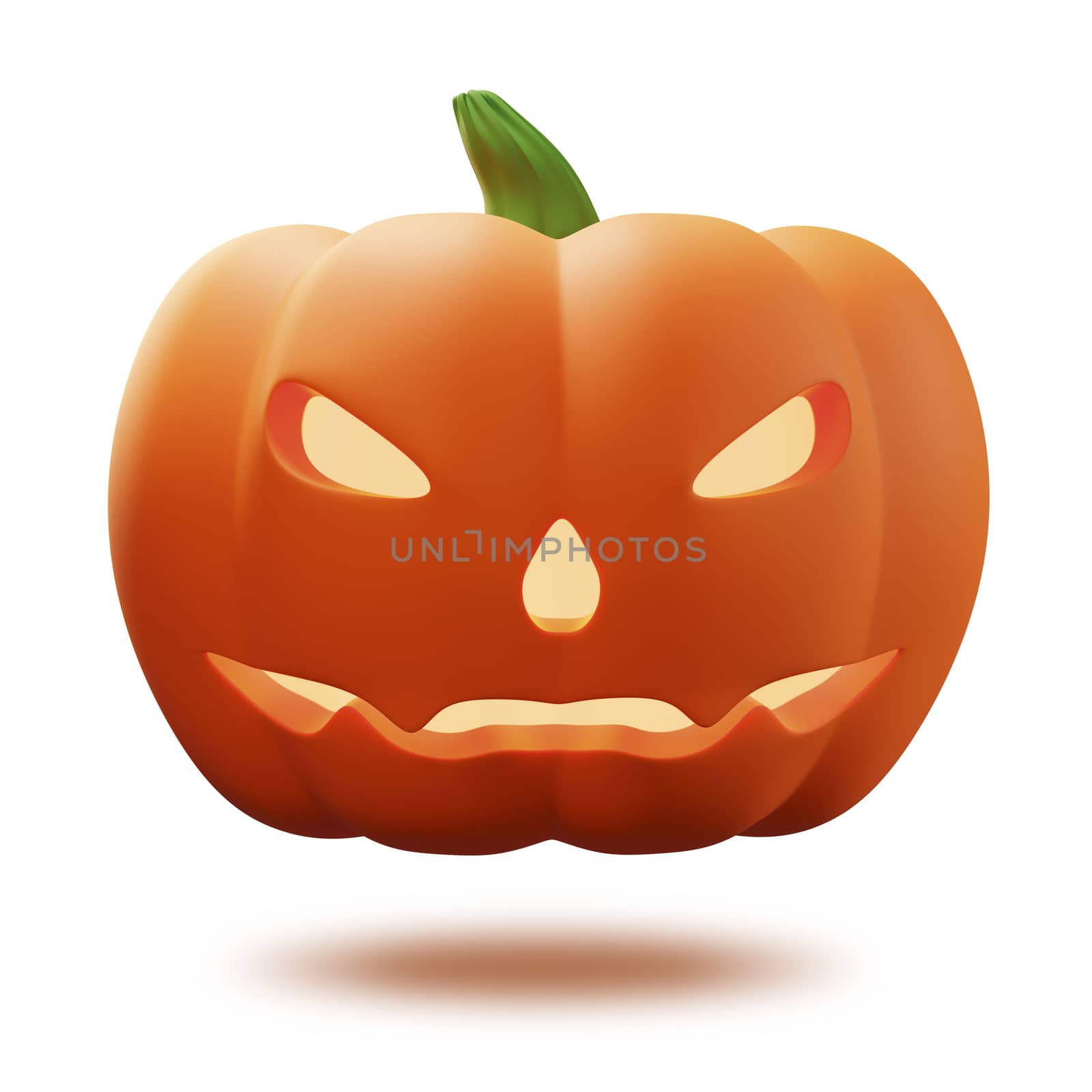 Halloween pumpkin on white background 3d render by Myimagine