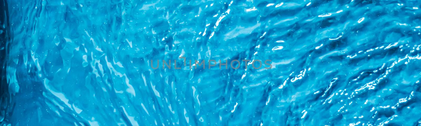 Blue water texture as abstract background, swimming pool and waves design by Anneleven