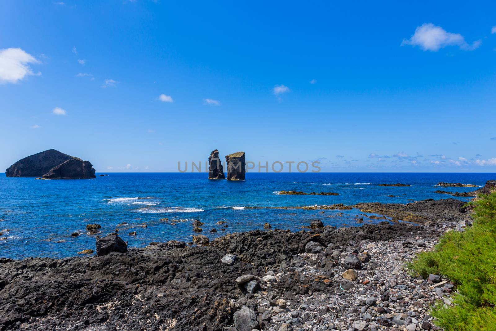 Coast by the town of Mosteiros on the island of Sao Miguel. Sao Miguel is part of the Azores archipelago in the Atlantic Ocean.