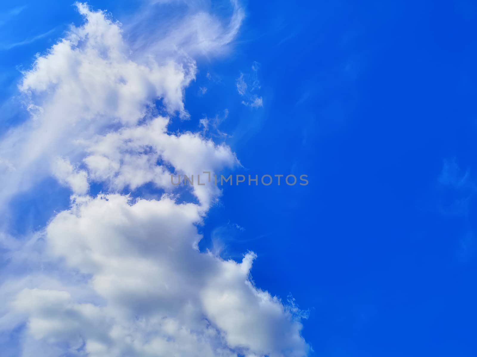 Beautiful blue sky and clouds natural background by galinasharapova