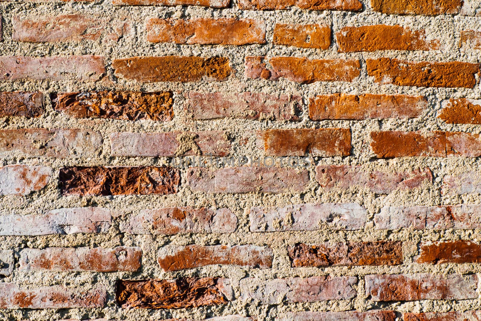 Marble Textured Background of Old Brick Wall. Abstract Aged Brick Wall by Tartezy