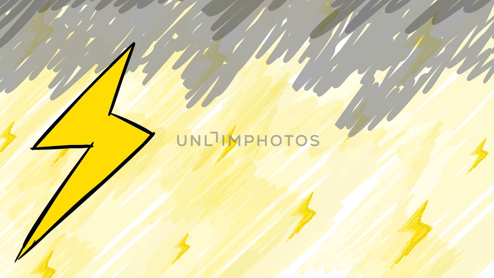 Background lightning Cartoon Sketch Drawing Style with clouds white background. electric, yellow, power, electric, Thunder, Storm, Flash, light, storm, tempest by Andreajk3