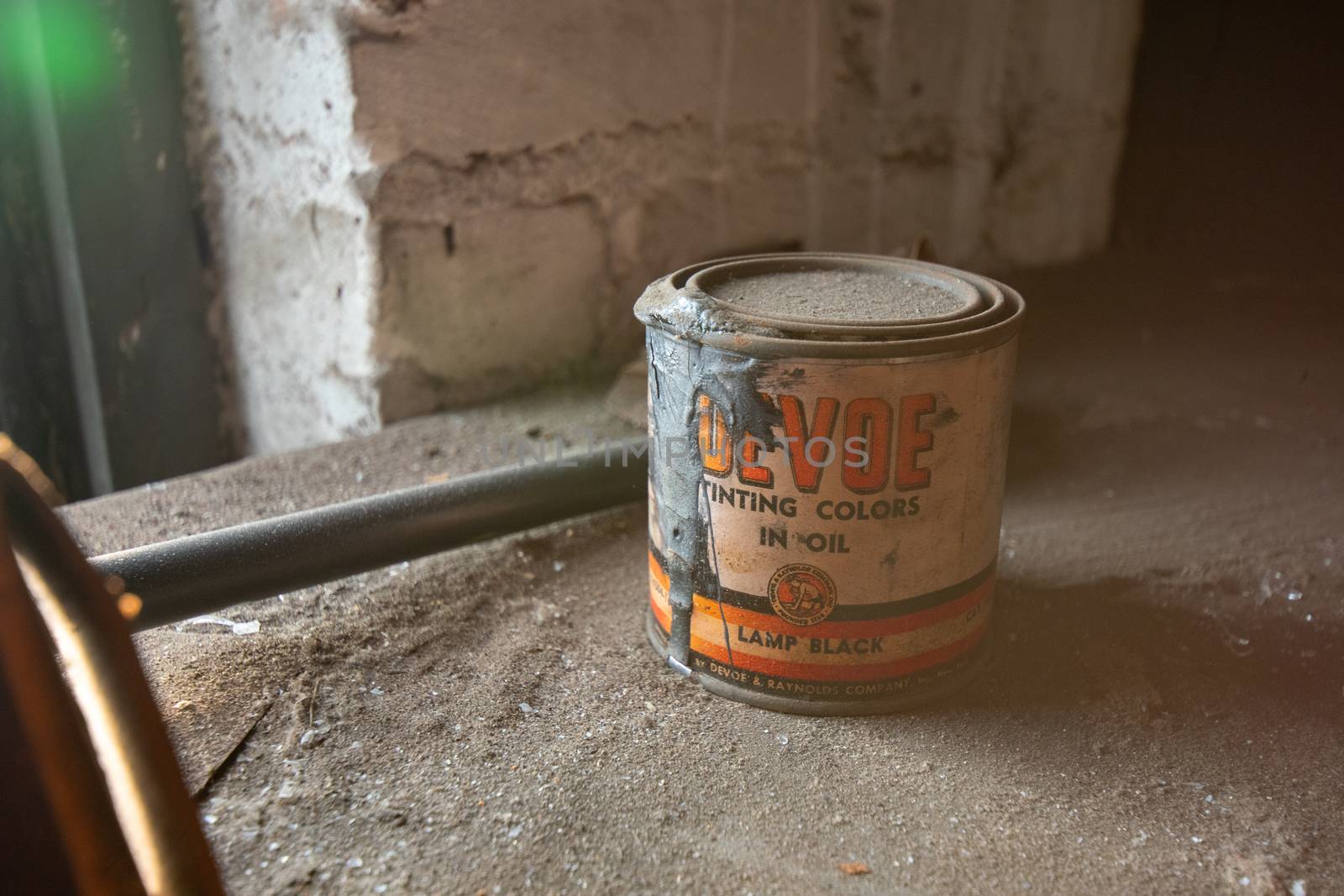 NEWARK, NEW JERSEY - JULY 17th, 2020: An Antique Can of Devoe Ti by bju12290