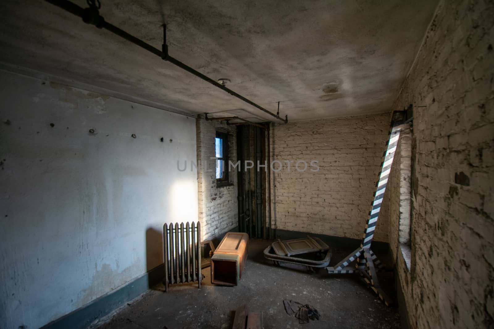 A Room in an Abandoned Theatre Full of Props Used in Plays Years by bju12290