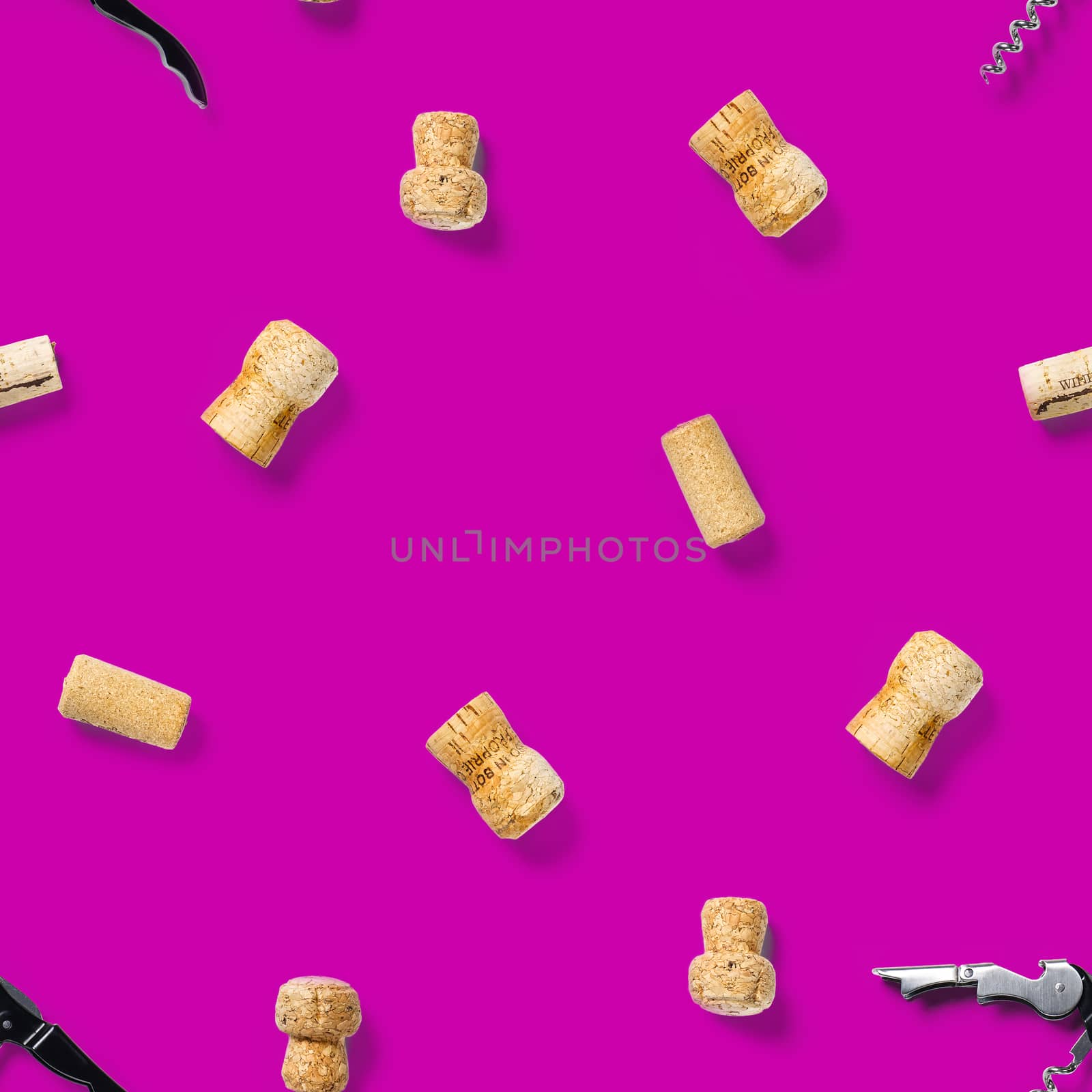 seamless pattern wine corks on a white backlit background. wine seamless pattern with corks and corkscrew for fabric print, paper print, wallpapers, design