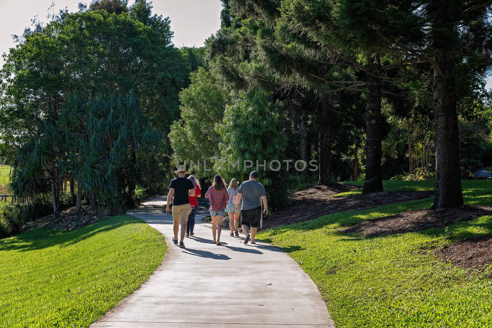 People out walking in the park after the lifting of isolation restrictions