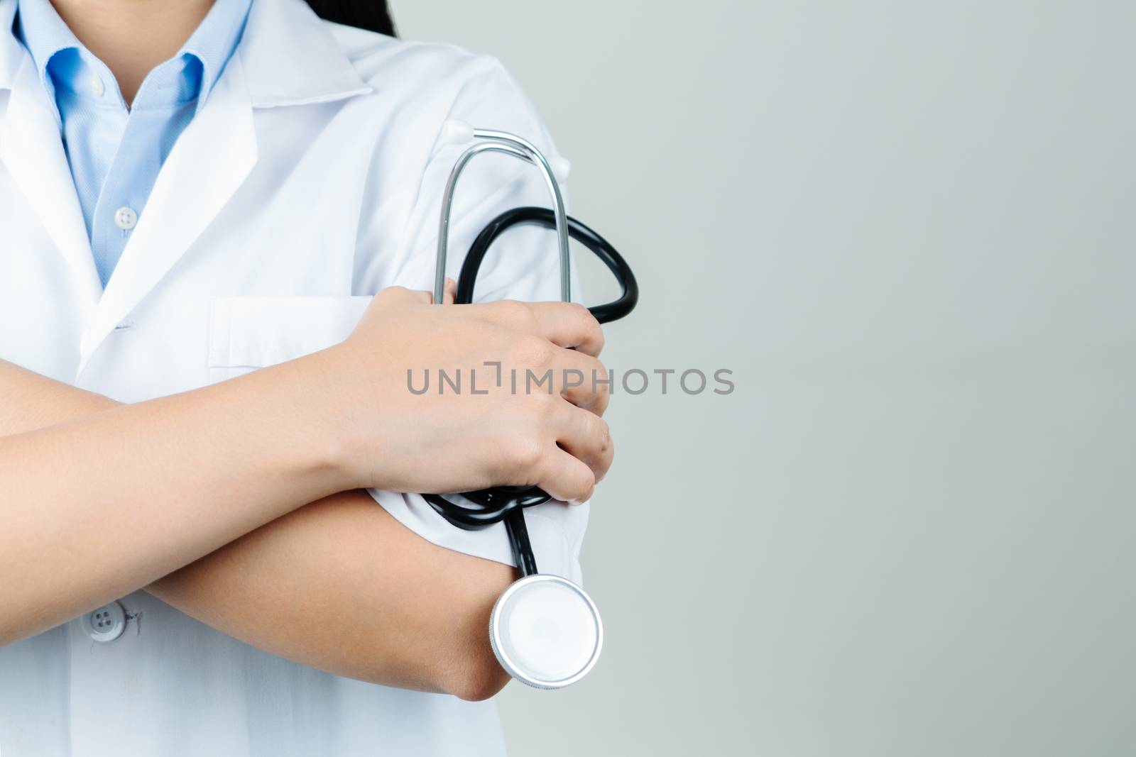 female doctor or physician in the hospital. Concept Of Medical Technology and Healthcare Business