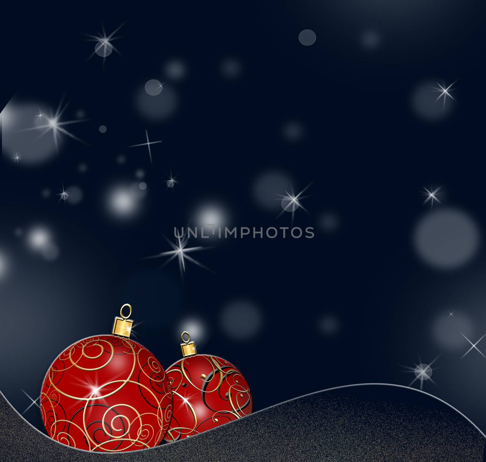 Christmas background with baubles by NelliPolk