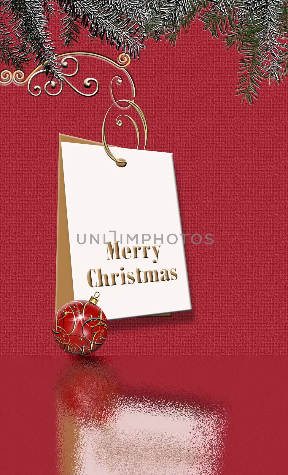 Christmas card with festive tag by NelliPolk