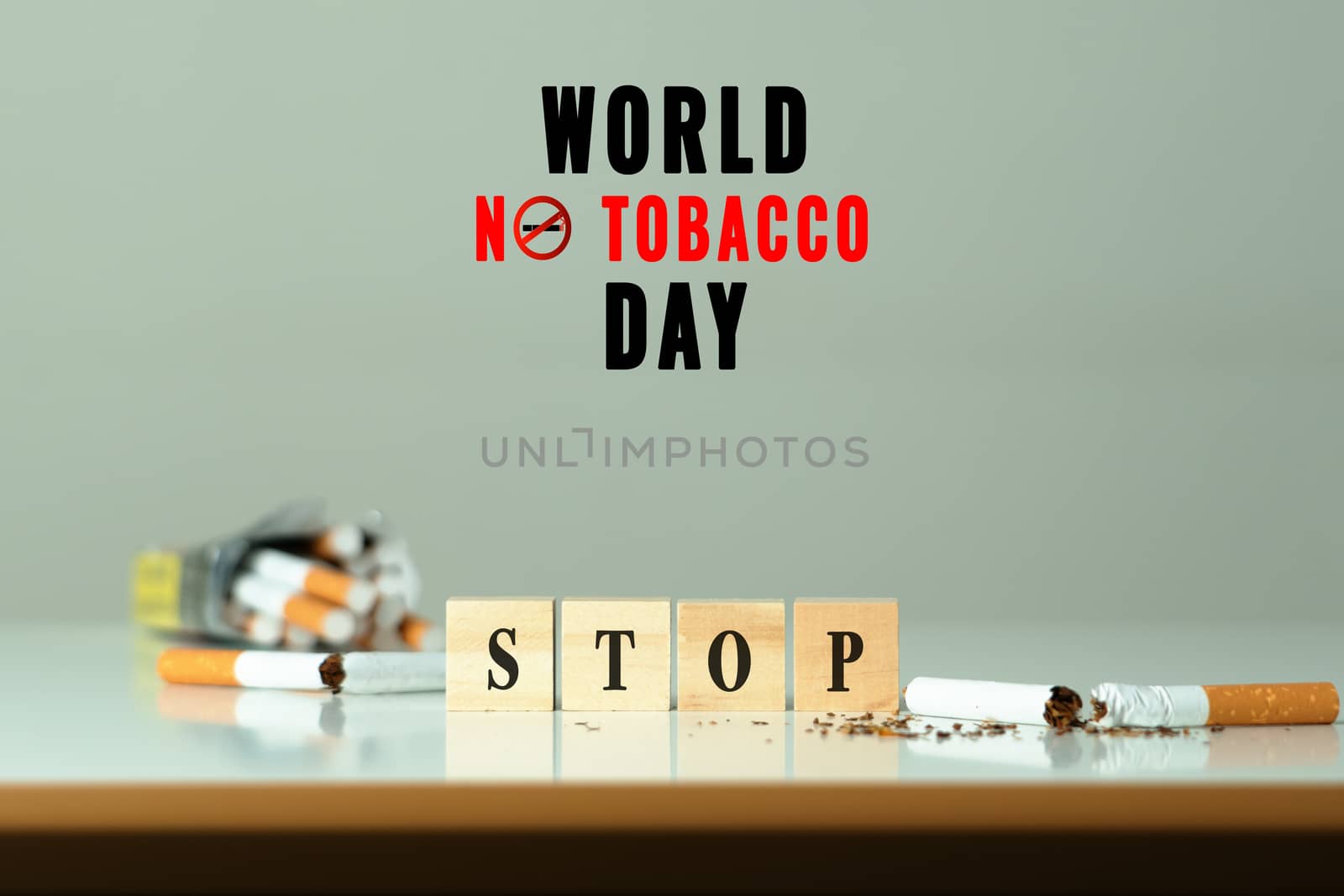 World No Tobacco Day. May 31st No Smoking Day. Poison of cigarette