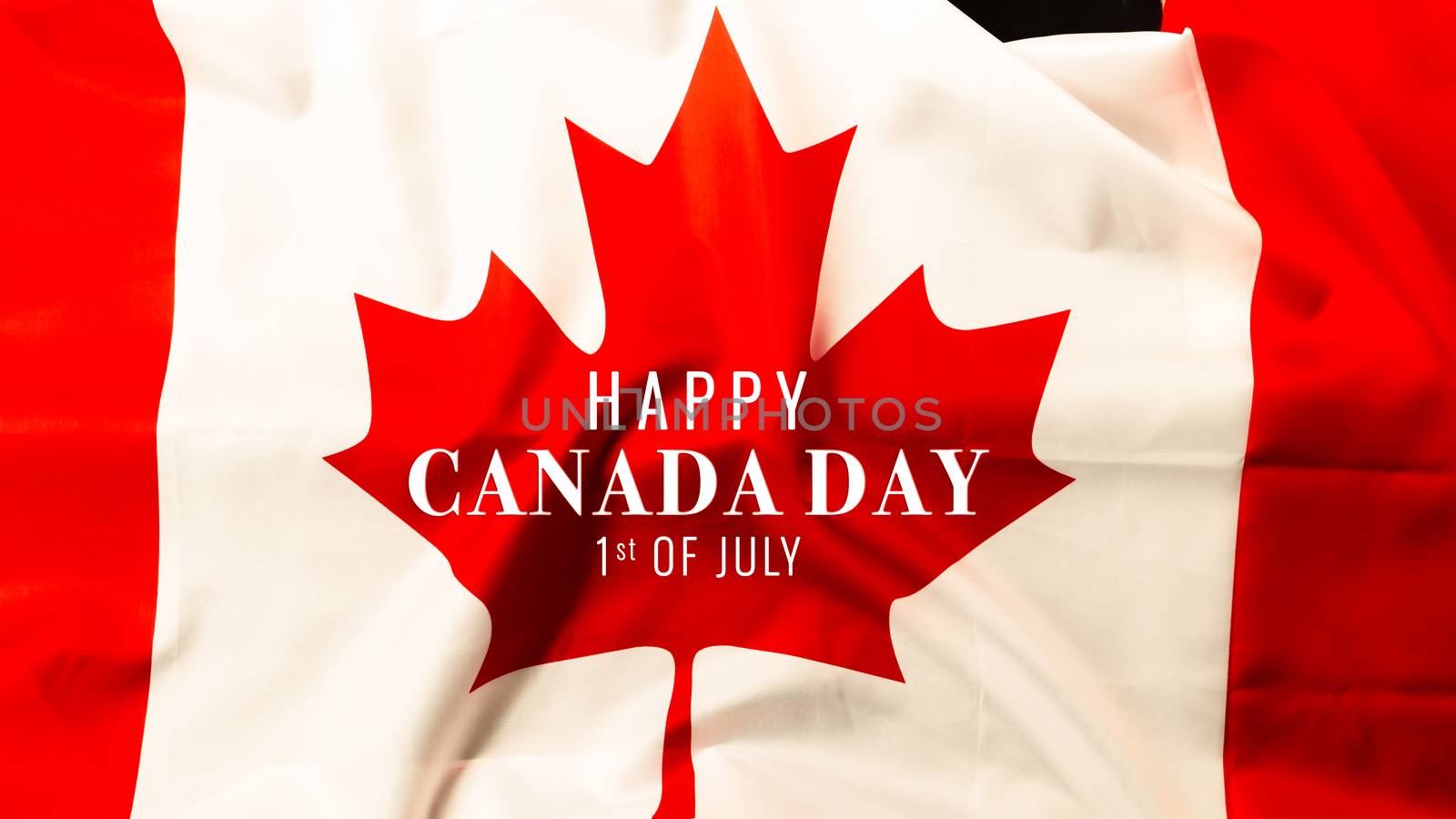 Happy Canada Day with Canada flag background