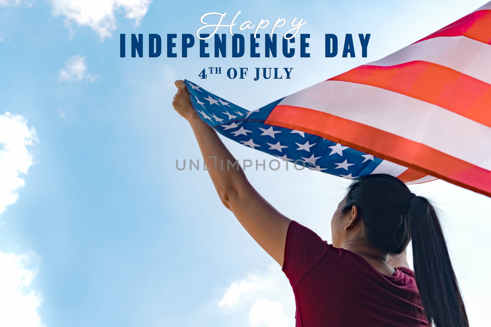 woman holding United States of Independence day concept.