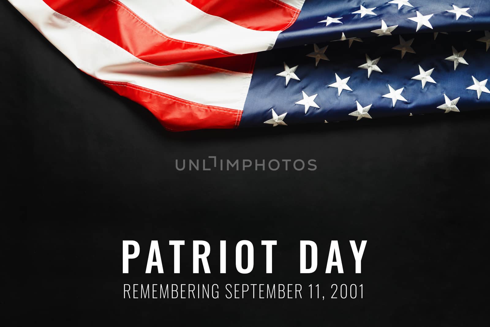 Patriot day of USA, America flag on black background by psodaz