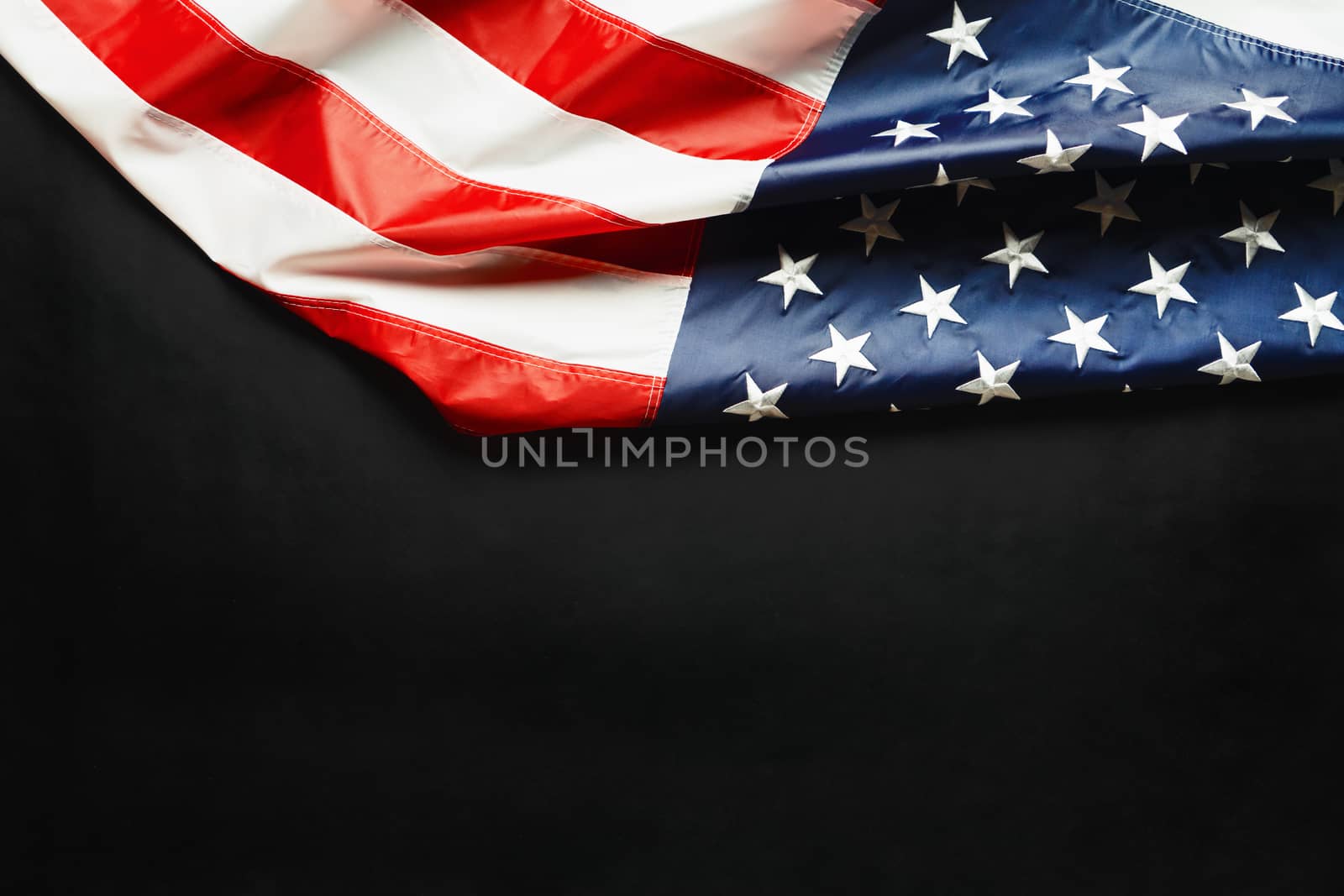 Patriot day of USA, America flag on black background by psodaz