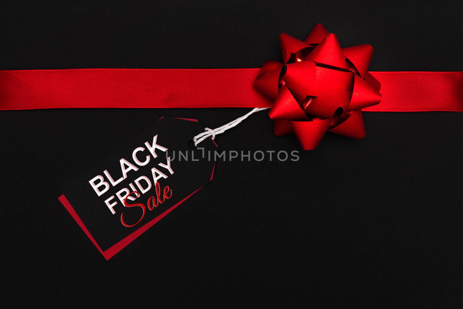 Black Friday sale, luxury gift box with price tag by psodaz