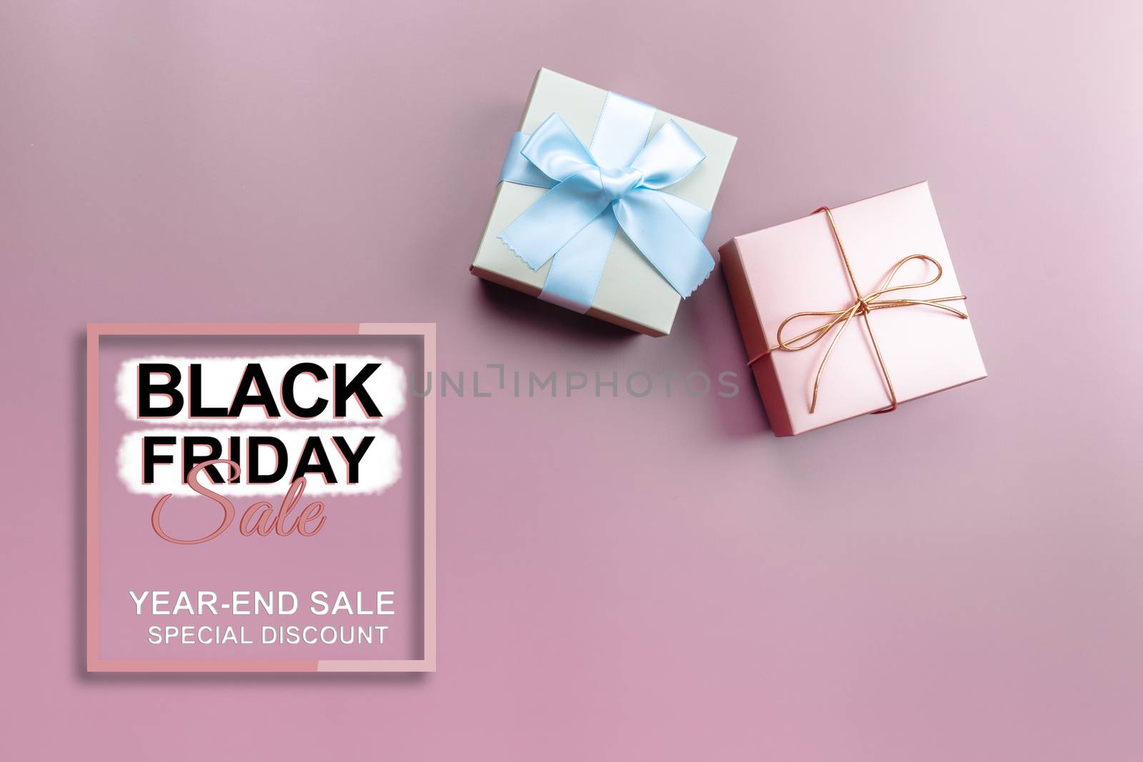 black friday sale, gift box on pink background for special day by psodaz