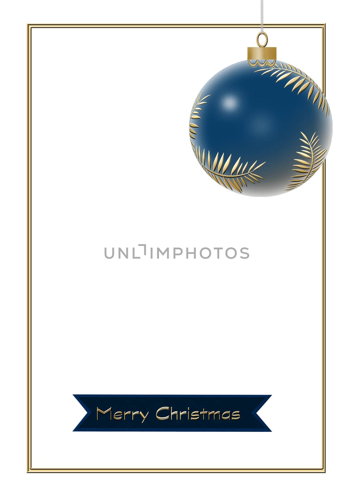 Minimalist Christmas card with ball by NelliPolk